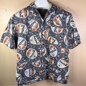 Vintage Columbia River Lodge Mens Short Sleeve Button Up Short Sleeve Size Large